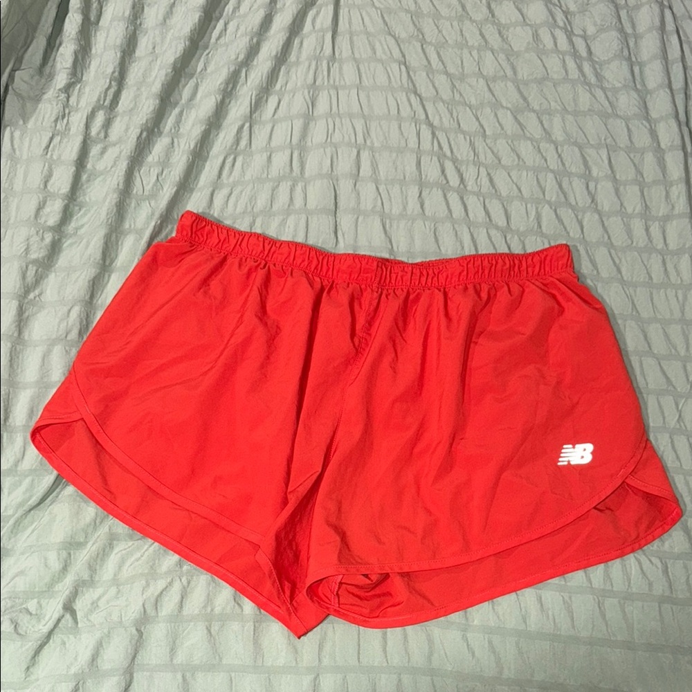 New Balance Scarlet Orange Athletic Shorts Lightweight Breathable Design